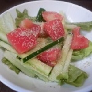 トマトレタスきゅうりの中華サラダ